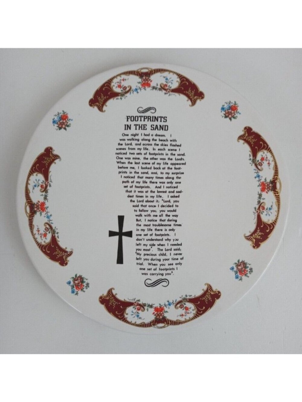 Footprints In The Sand Decorative Hot Plate 7" Diameter